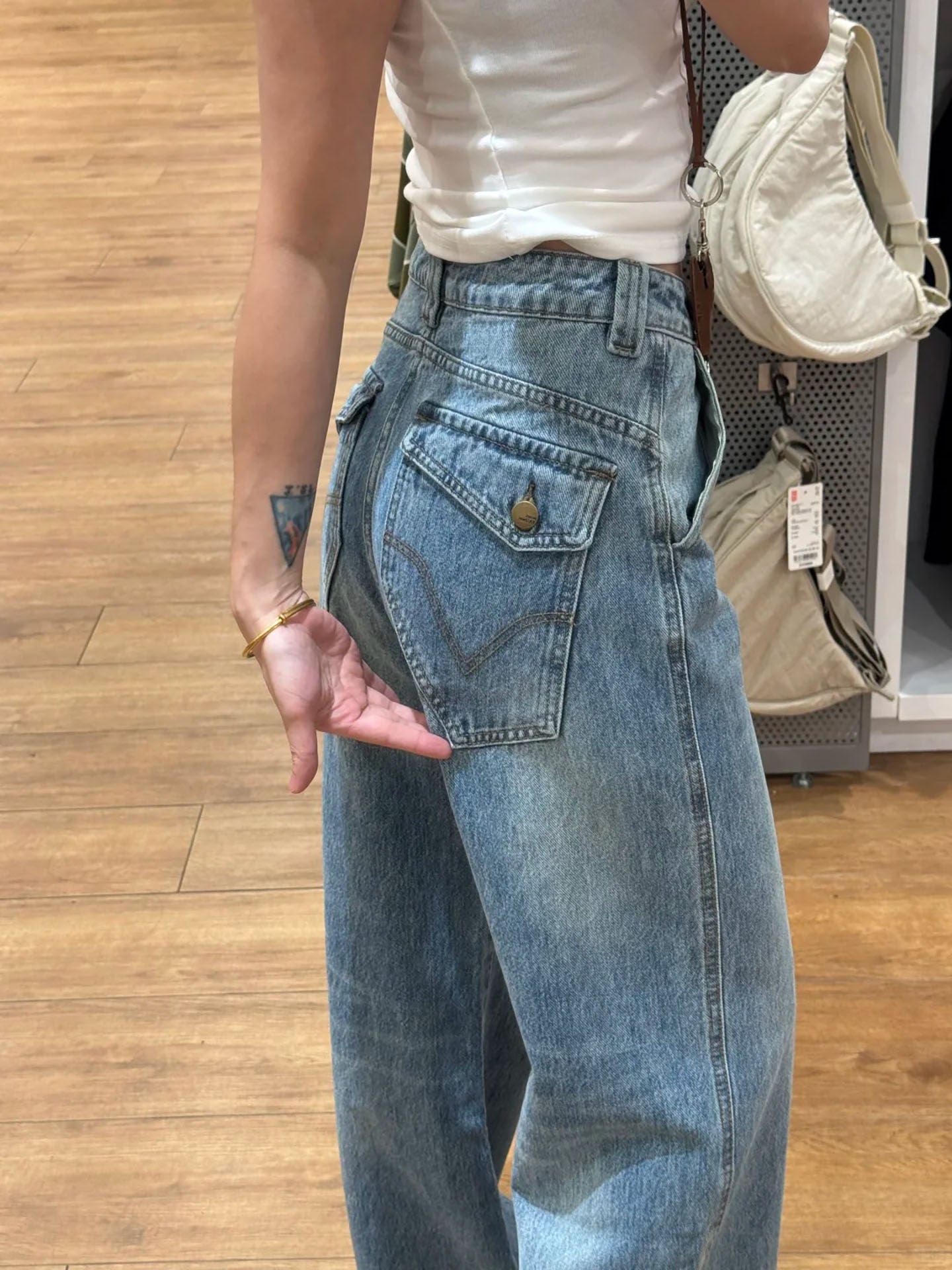 American style wide-leg pants women's jeans