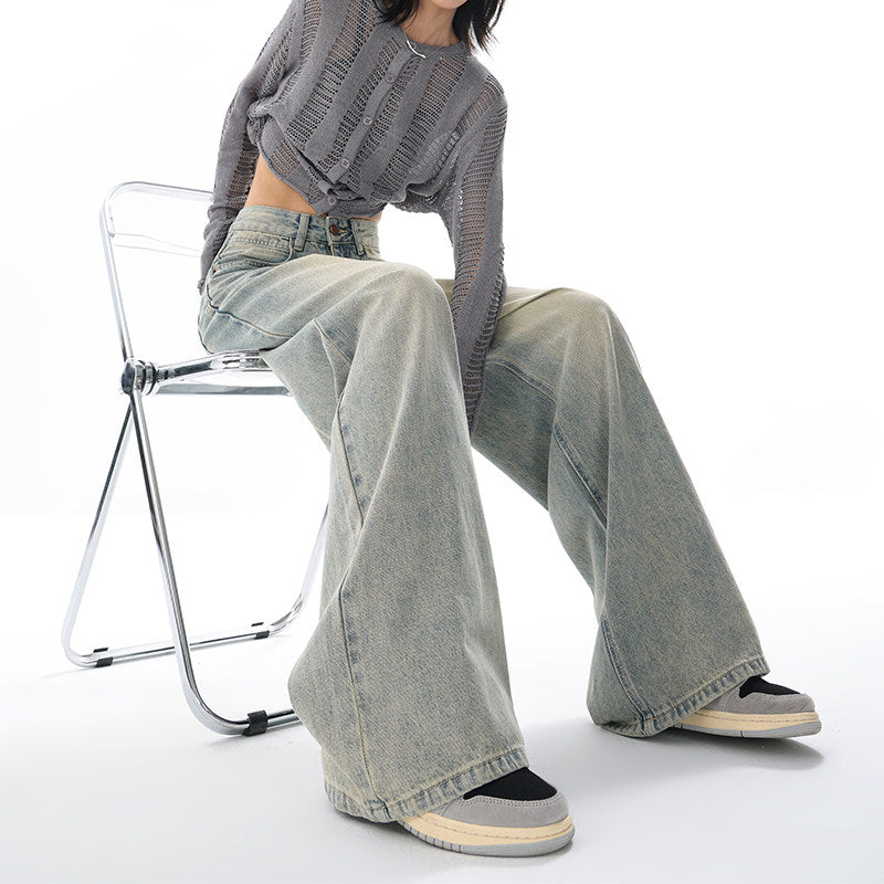 Wide-leg pants and straight-leg jeans