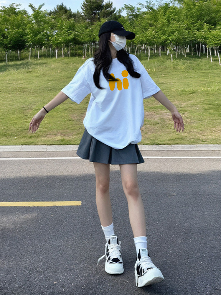 Simple style short-sleeved top
