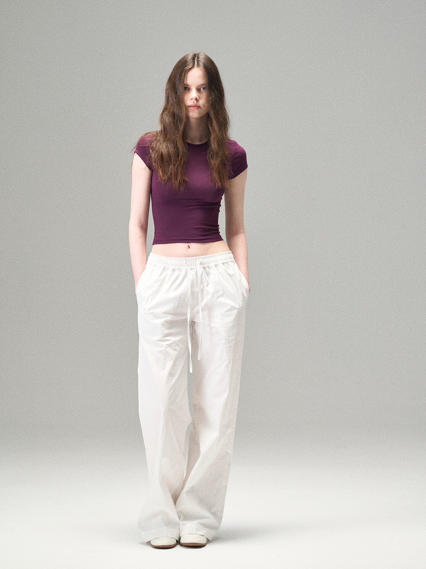 Purple short-sleeved T-shirt